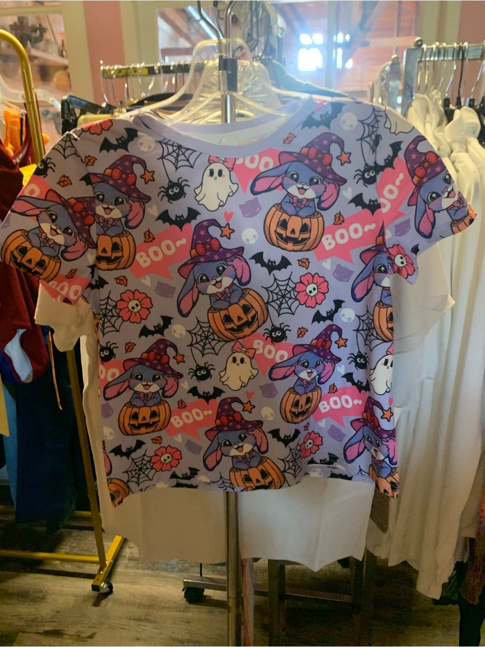 SHEIN Purple Halloween Bunny Pumpkin Kids Tee